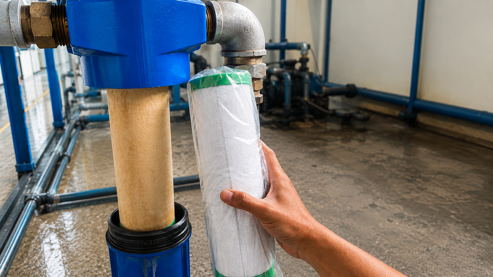 Mantenimiento preventivo y cambio de cartucho de filtro de aire comprimido